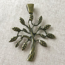 Load image into Gallery viewer, Antique Gold Tree Pendant - 50mm x 72mm - Antiqued Gold - Package of 1 Pendant - The Attic Exchange