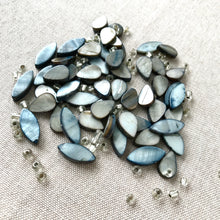Load image into Gallery viewer, Blue and Sand Mother of Pearl Drop beads - Mixed Assorted - Blue and Sand Hues - Pack of 53 Beads - The Attic Exchange