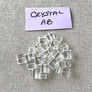 4mm and 6mm Crystal AB Clear Cube Crystals - Crystal AB Clear - Package of 29 Beads - The Attic Exchange
