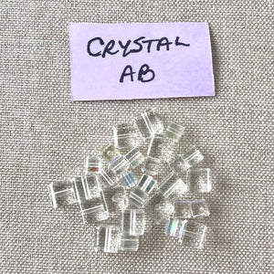 4mm and 6mm Crystal AB Clear Cube Crystals - Crystal AB Clear - Package of 29 Beads - The Attic Exchange