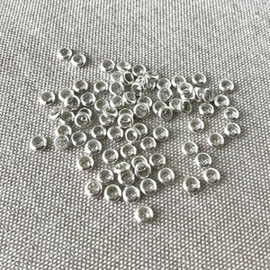 Shiny Silver Plated Circle Spacer Beads - 4mm - Circle - Silver Plated - Package of 80 Beads - The Attic Exchange