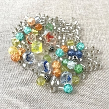 Load image into Gallery viewer, Glass Bead Mix - Orange Blue Green Yellow - Assorted Sizes and Colors - Package of what is shown - The Attic Exchange