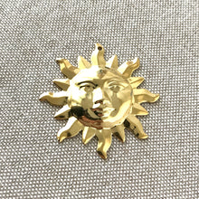 Load image into Gallery viewer, Gold Plated Large Sun Pendant - Gold Plated - Sun - Celestial - Package of 1 Pendant - The Attic Exchange
