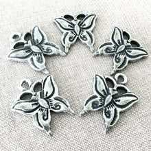 Load image into Gallery viewer, Antiqued Silver Butterfly Charms - 30mm - Heavy - Flat Back - Package of 5 - The Attic Exchange