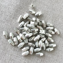 Load image into Gallery viewer, Silver Diamond Cut Double Cone Beads - 7.5mm x 4mm - Pkg of 52 Beads - Spacer Beads Metal Beads - The Attic Exchange
