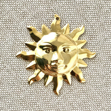 Load image into Gallery viewer, Gold Plated Large Sun Pendant - Gold Plated - Sun - Celestial - Package of 1 Pendant - The Attic Exchange