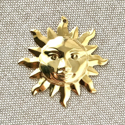 Gold Plated Large Sun Pendant - Gold Plated - Sun - Celestial - Package of 1 Pendant - The Attic Exchange