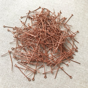Copper ⅞" Eyepins - 22 Gauge - Pack of 1 oz - Approx 300 Eyepins - The Attic Exchange