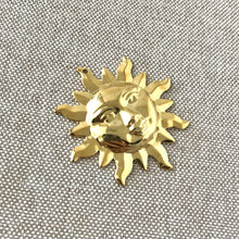 Load image into Gallery viewer, Gold Plated Large Sun Pendant - Gold Plated - Sun - Celestial - Package of 1 Pendant - The Attic Exchange