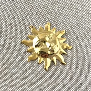 Gold Plated Large Sun Pendant - Gold Plated - Sun - Celestial - Package of 1 Pendant - The Attic Exchange