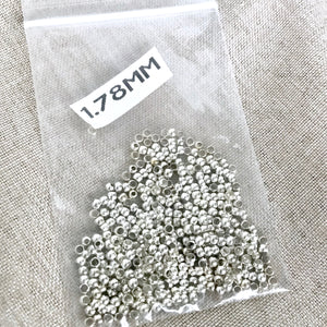 Silver Plated Crimp Beads - 1.78mm - The Attic Exchange