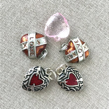 Load image into Gallery viewer, Heart Charms - Celtic - Red Enameled - Package of 4 and Bonus Pink Acrylic Heart - The Attic Exchange