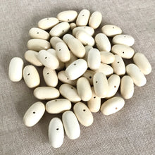 Load image into Gallery viewer, Ivory Oval Wood Beads - 18mm x 10mm - Ivory White - Wooden - Package of 46 Beads - The Attic Exchange