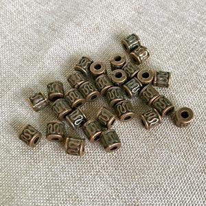 Antiqued Copper Spacer Bead - Tube - 4mm - Package of 30 Beads - The Attic Exchange