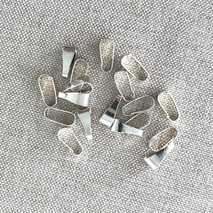 Silver Plated Simple Clip Bail - 10mm - Plain Silver Clip Bail - Package of 18 bails - The Attic Exchange