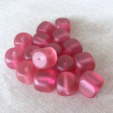 Load image into Gallery viewer, Fuchsia Cube Square Resin Beads - 16mm - Square Cube - Transparent Matte Fuchsia Pink - Package of 16 Beads - The Attic Exchange