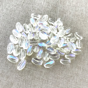 Crystal AB Clear Glass Twist Beads - 6mm x 10mm - Glass Twist - Package of 64 Beads - The Attic Exchange