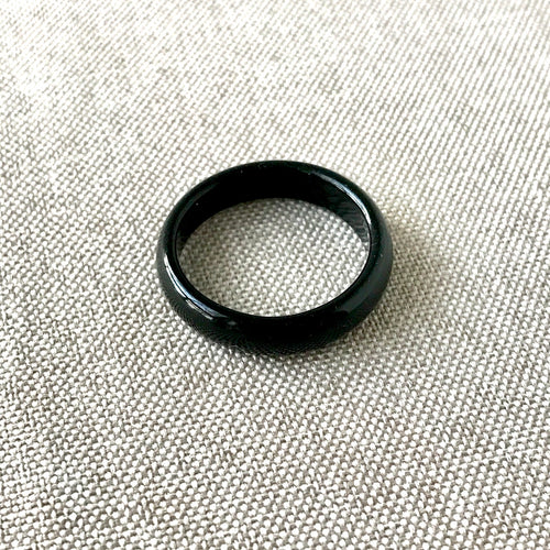 Jet Black Glass Rings - 24mm - Package of 1 Ring - The Attic Exchange