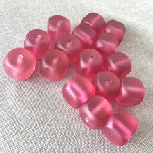 Load image into Gallery viewer, Fuchsia Cube Square Resin Beads - 16mm - Square Cube - Transparent Matte Fuchsia Pink - Package of 16 Beads - The Attic Exchange