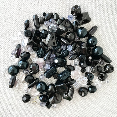 Black and Clear Acrylic Bead Mix - The Attic Exchange