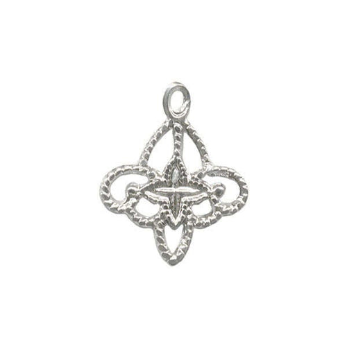 Fleur De Lis Charms - 14mm x 11mm - Silver Plated - Pack of 11 Charms - The Attic Exchange