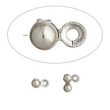 Load image into Gallery viewer, Bead Tip Clamshell Crimp Ends - Findings - Nickel Plated Brass - bead tip crimp beads with clamshells - Pack of 100 - The Attic Exchange