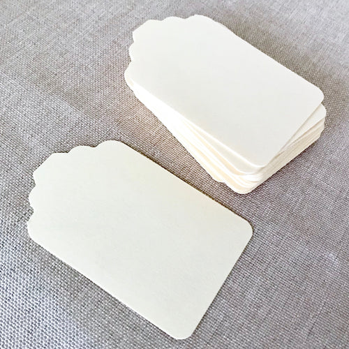 Handmade Ivory Tags - Ivory Manilla Vanilla Solid Color Tags - 2.25 x 1.5 - Package of 30 Tags - The Attic Exchange