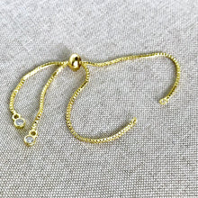 Load image into Gallery viewer, Gold Plated Box Chain - Dainty Fine - Adjustable 5 to 9 Inches - with Open Loops - Adjustable Box Chain Bracelet - Gold Plated - The Attic Exchange
