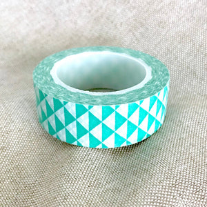 Mint Triangle - Washi Tape - Paper Tape - Deco Tape - Decorative Tape - 1 Roll - 10m Long - 15mm wide - The Attic Exchange