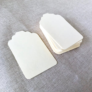 Handmade Ivory Tags - Ivory Manilla Vanilla Solid Color Tags - 2.25 x 1.5 - Package of 30 Tags - The Attic Exchange
