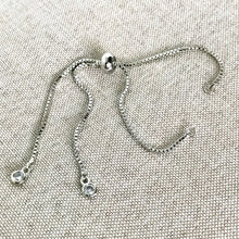 Load image into Gallery viewer, Silver Box Chain - Dainty Fine - Adjustable 5 to 9 Inches - with Open Loops - Adjustable Box Chain Bracelet - Silver - The Attic Exchange