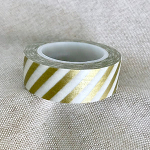 Gold Stripe - Washi Tape - Paper Tape - Deco Tape - Decorative Tape - 1 Roll - 10m Long - 15mm wide - The Attic Exchange