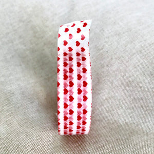 White Red Heart - Washi Tape - Paper Tape - Deco Tape - Decorative Tape - 1 Roll - 10m Long - 15mm wide - The Attic Exchange