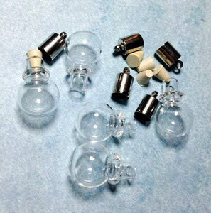 BUNDLE of Handblown Round Glass Bottles and Glue - The Attic Exchange