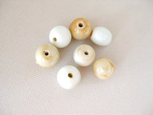 12mm Washed Ashore Sand India Glass Beads - Pack of 7 Beads - The Attic Exchange