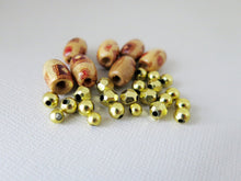 Load image into Gallery viewer, Gold Finished Acrylic And Wood Bead Mix - The Attic Exchange