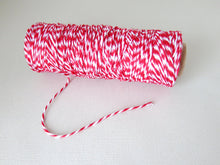 Load image into Gallery viewer, Red White - 100% Cotton - 4PLY Bakers Twine - Sold per spool - 100 Yards - The Attic Exchange