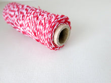 Load image into Gallery viewer, Red White - 100% Cotton - 4PLY Bakers Twine - Sold per spool - 100 Yards - The Attic Exchange