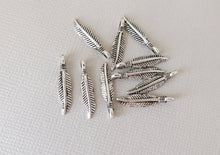 Load image into Gallery viewer, Feather Charms - 19mm x 4mm - Tibetan Silver Pewter - The Attic Exchange