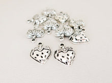 Load image into Gallery viewer, Strawberry Charms - 20mm x 14.5mm - Tibetan Silver - Pewter - hollow back - The Attic Exchange