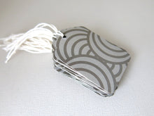 Load image into Gallery viewer, 2.25&quot; Grey Brown Ripple Tags with Bakers Twine - Pack of 20 Tags - The Attic Exchange