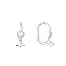 Load image into Gallery viewer, Heart Leverback Earwires - Silver Plated 18mm - Pack of 78 Earwires - The Attic Exchange