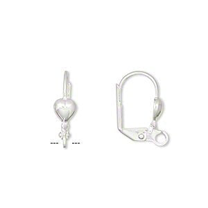 Heart Leverback Earwires - Silver Plated 18mm - Pack of 78 Earwires - The Attic Exchange