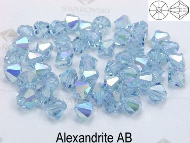8mm Swarovski Bicone Crystals - AB Alexandrite - Finish AB - Pkg of 30 - The Attic Exchange