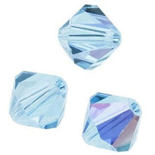 Load image into Gallery viewer, 8mm Swarovski Bicone Crystals - AB Alexandrite - Finish AB - Pkg of 30 - The Attic Exchange