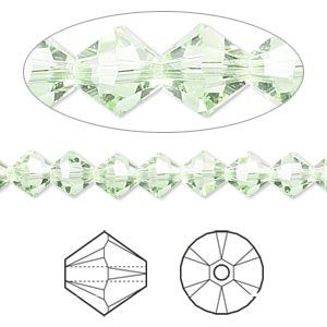 6mm Swarovski Bicone Crystals - Chrysolite Green - Package of 134 - The Attic Exchange