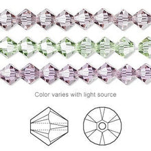 Load image into Gallery viewer, 6mm Cantaloupe AB Swarovski Bicone Crystals - AB Cantaloupe - Pkg of 72 - The Attic Exchange