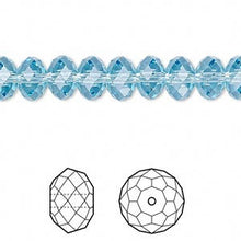 Load image into Gallery viewer, 8mm Aquamarine Swarovski Rondelle Crystals - Aquamarine Blue - Package of 12 - The Attic Exchange