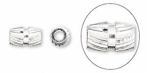 Swirl Diamond Cut Silver Plated Cylinder Beads Oval - Spacer Beads Metal Beads - Package of 48 - The Attic Exchange