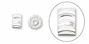 Silver Diamond Cut Swirl Drum Beads - 6x4mm - Pkg of 224 - Spacer Beads Metal Beads - The Attic Exchange